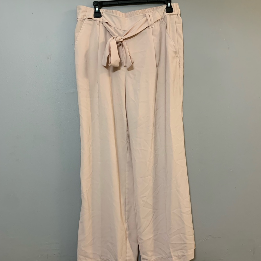 soft pink satin like soft stretchy dress pants